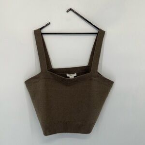 H&M Knitted Crop Square Neck Top
